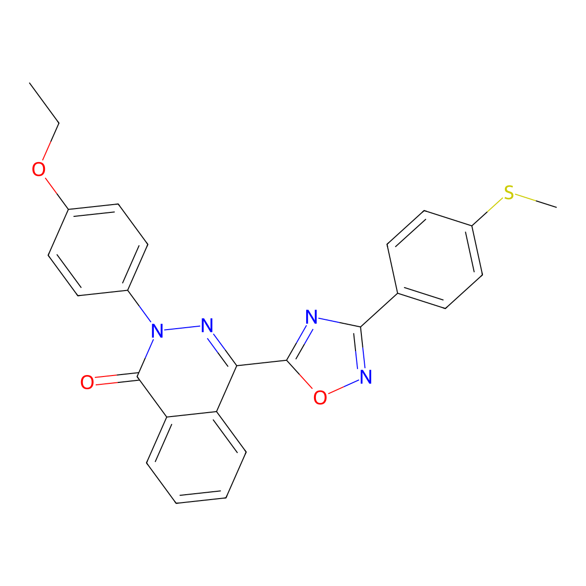2-(4-ethoxyphenyl)-4-(3-(4-(methylthio)phenyl)-1,2,4-oxadiazol-5-yl)phthalazin-1(2H)-one molecular structure, CAS 1291840-59-9