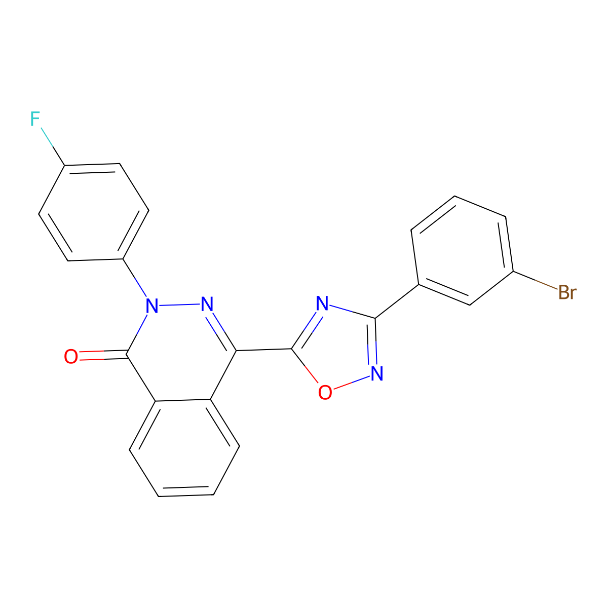 4-[3-(3-bromophenyl)-1,2,4-oxadiazol-5-yl]-2-(4-fluorophenyl)phthalazin-1(2H)-one molecular structure, CAS 1291840-60-2