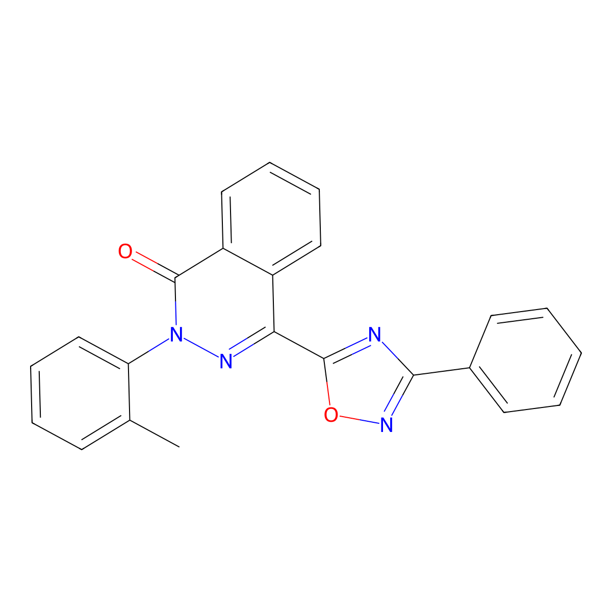 2-(2-methylphenyl)-4-(3-phenyl-1,2,4-oxadiazol-5-yl)phthalazin-1(2H)-one molecular structure, CAS 1291840-80-6