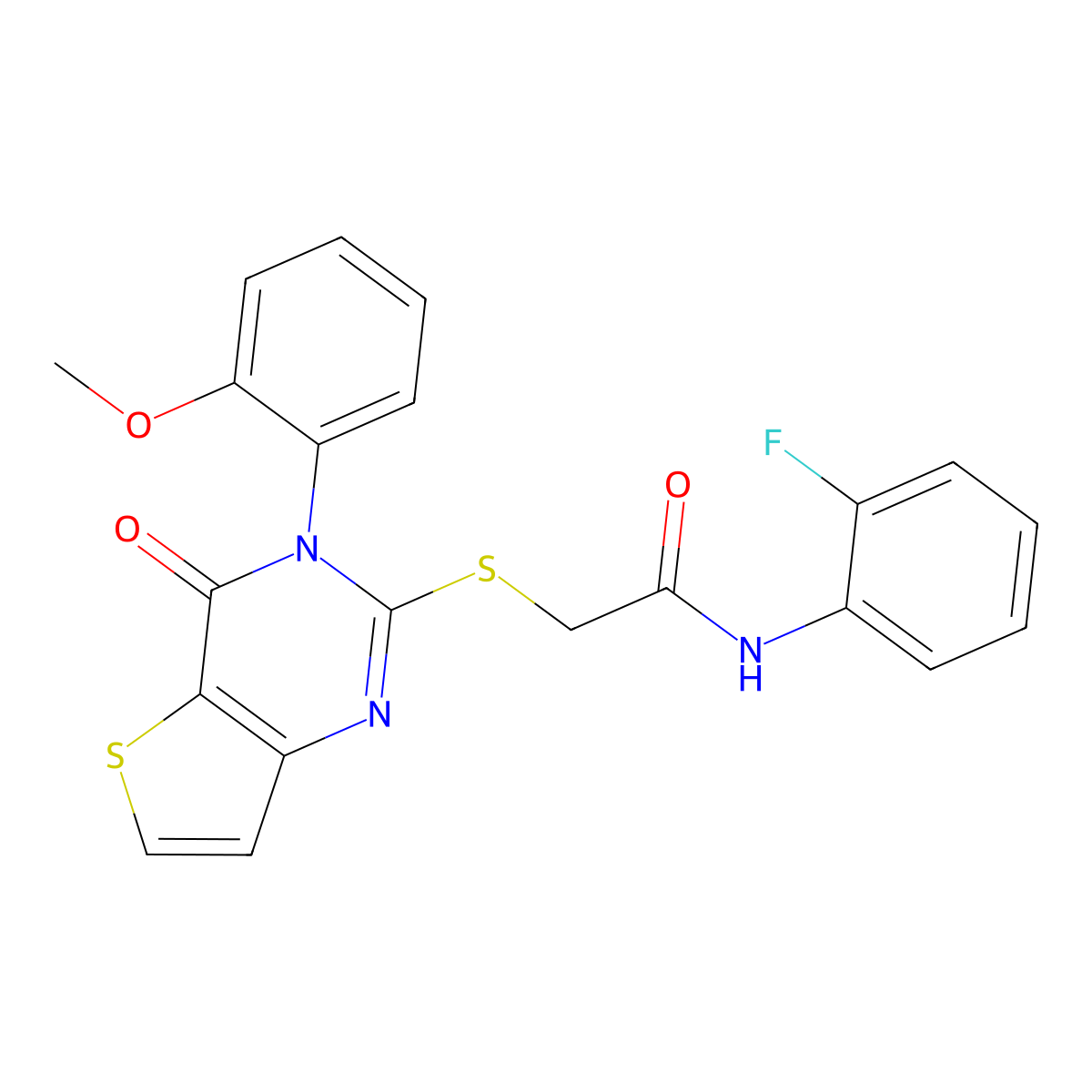 N-(2-fluorophenyl)-2-{[3-(2-methoxyphenyl)-4-oxo-3,4-dihydrothieno[3,2-d]pyrimidin-2-yl]sulfanyl}acetamide molecular structure, CAS 1291841-21-8
