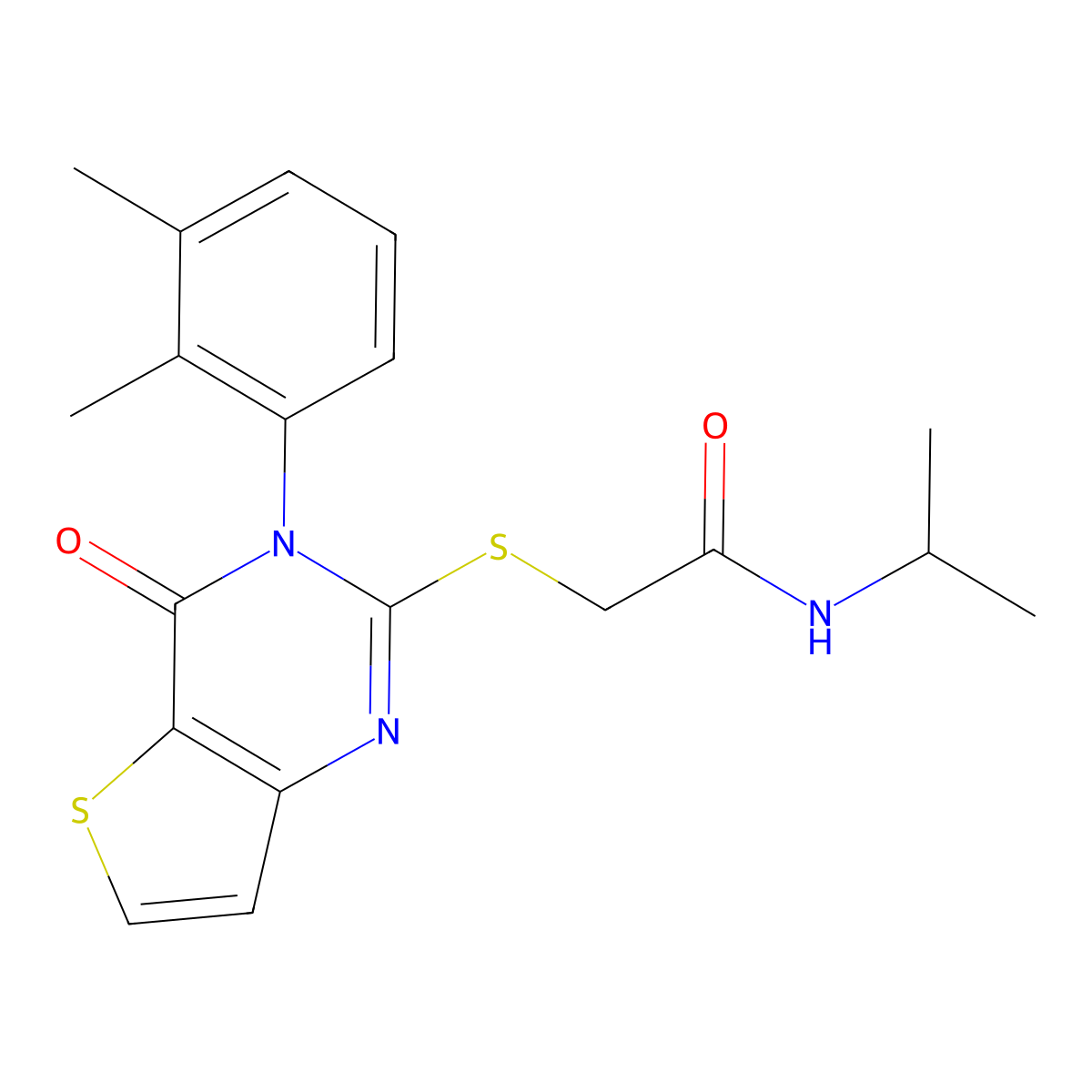 2-{[3-(2,3-dimethylphenyl)-4-oxo-3,4-dihydrothieno[3,2-d]pyrimidin-2-yl]sulfanyl}-N-(propan-2-yl)acetamide molecular structure, CAS 1291841-26-3