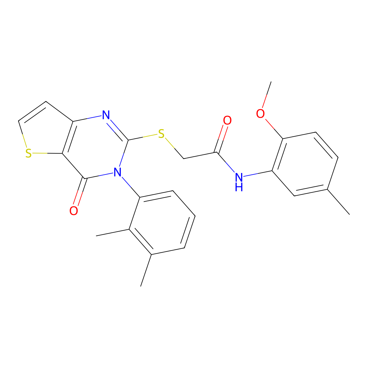 2-{[3-(2,3-dimethylphenyl)-4-oxo-3,4-dihydrothieno[3,2-d]pyrimidin-2-yl]sulfanyl}-N-(2-methoxy-5-methylphenyl)acetamide molecular structure, CAS 1291841-27-4