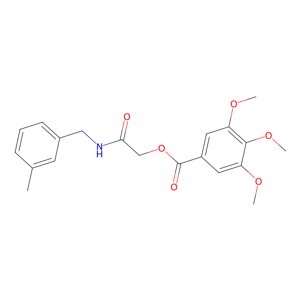 {[(3-Methylphenyl)methyl]carbamoyl}methyl 3,4,5-trimethoxybenzoate molecular structure, CAS 1291841-70-7