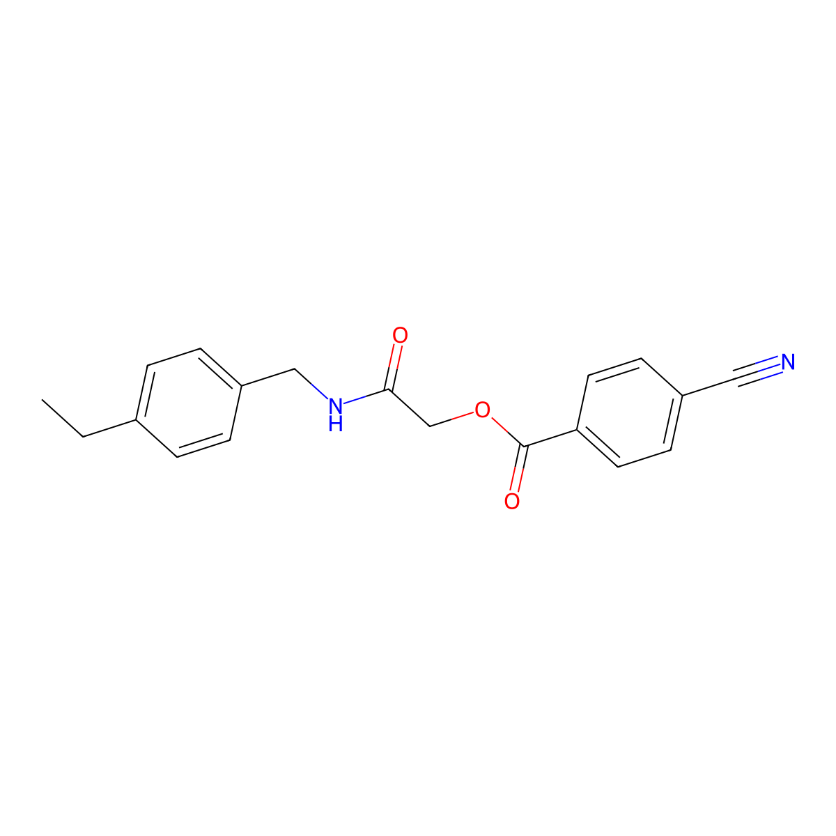 2-((4-Ethylbenzyl)amino)-2-oxoethyl 4-cyanobenzoate molecular structure, CAS 1291841-78-5