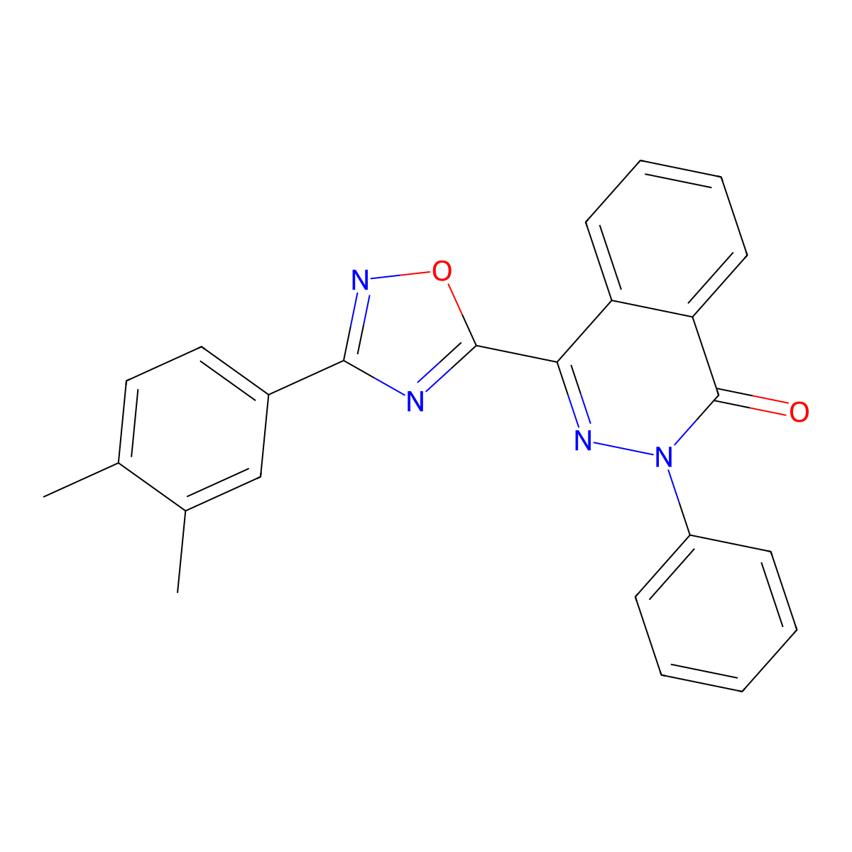 4-[3-(3,4-dimethylphenyl)-1,2,4-oxadiazol-5-yl]-2-phenylphthalazin-1(2H)-one molecular structure, CAS 1291842-35-7