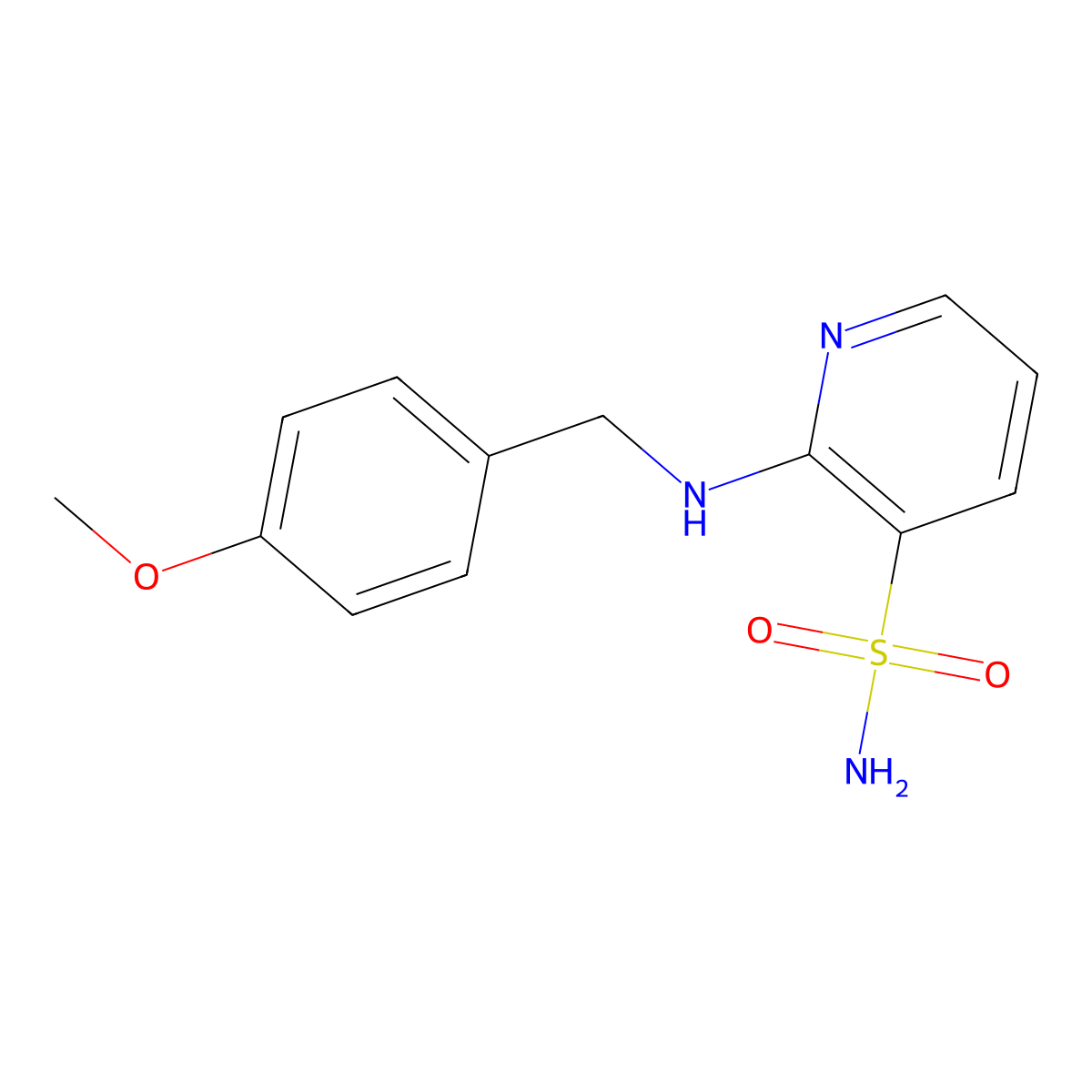 2-[(4-Methoxybenzyl)amino]pyridine-3-sulfonamide molecular structure, CAS 1291842-36-8
