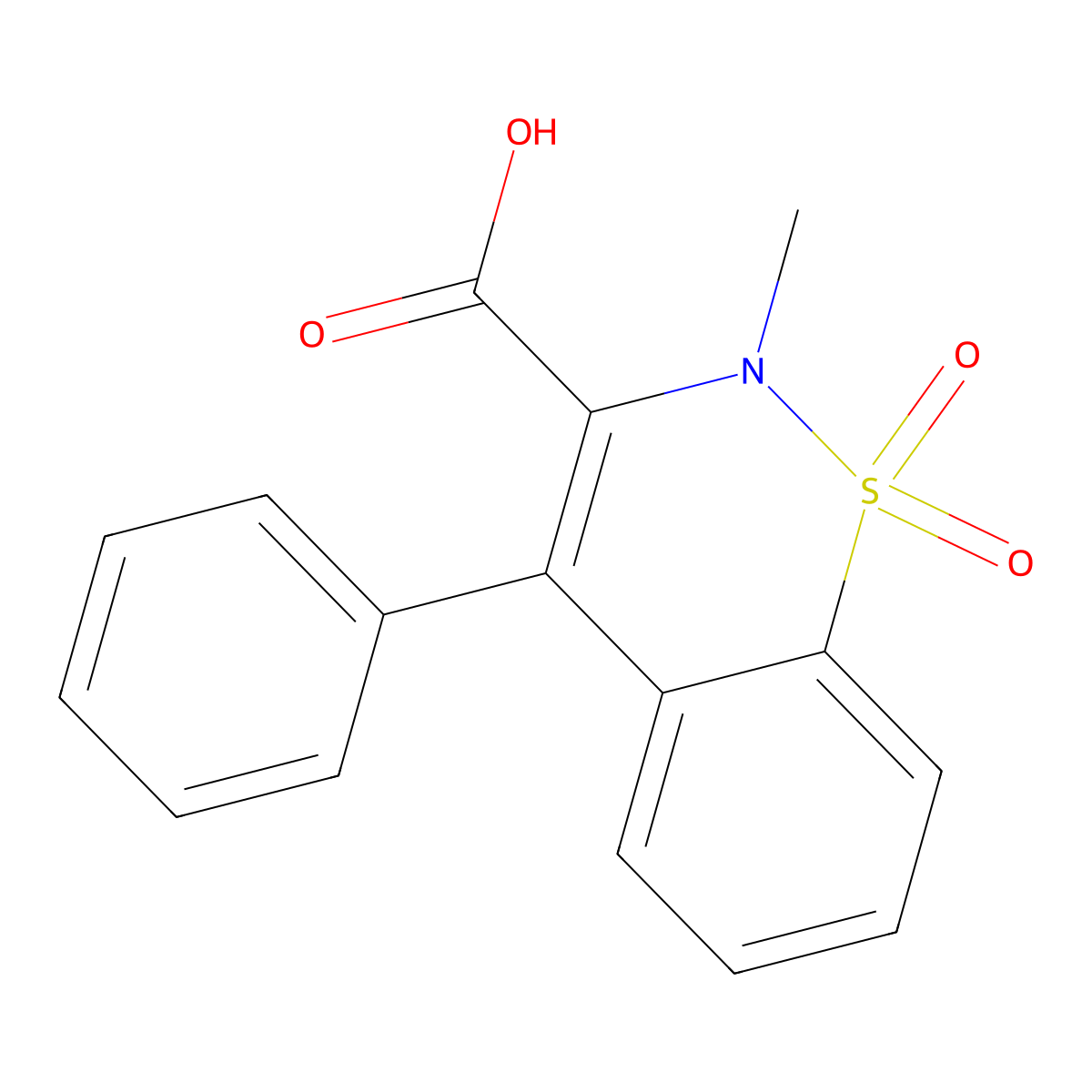 2-methyl-4-phenyl-2H-1,2-benzothiazine-3-carboxylic acid 1,1-dioxide molecular structure, CAS 1291842-43-7
