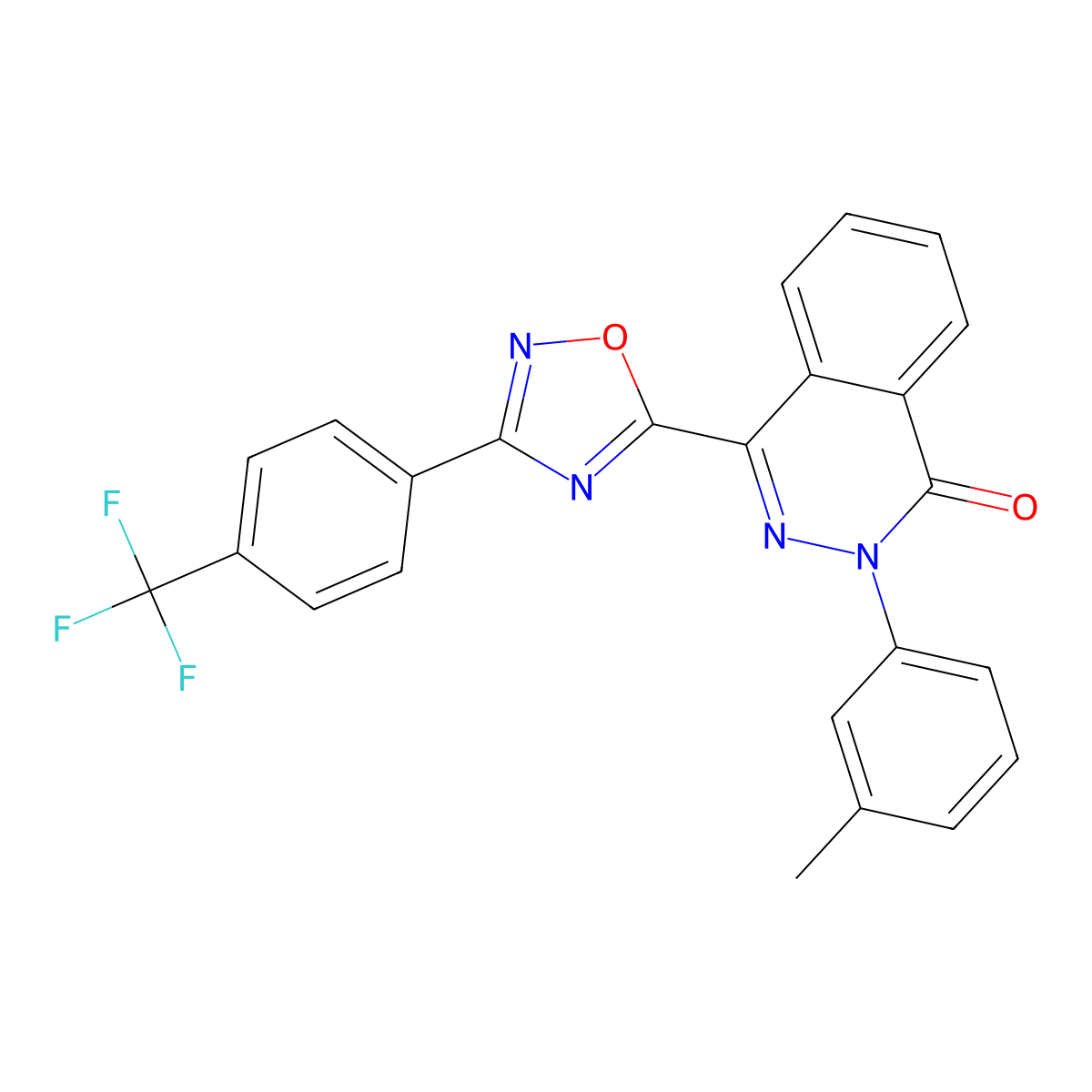 2-(3-methylphenyl)-4-{3-[4-(trifluoromethyl)phenyl]-1,2,4-oxadiazol-5-yl}phthalazin-1(2H)-one molecular structure, CAS 1291842-73-3