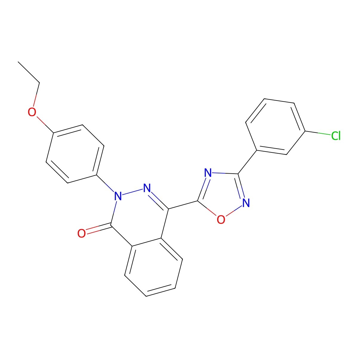 4-[3-(3-chlorophenyl)-1,2,4-oxadiazol-5-yl]-2-(4-ethoxyphenyl)phthalazin-1(2H)-one molecular structure, CAS 1291842-75-5