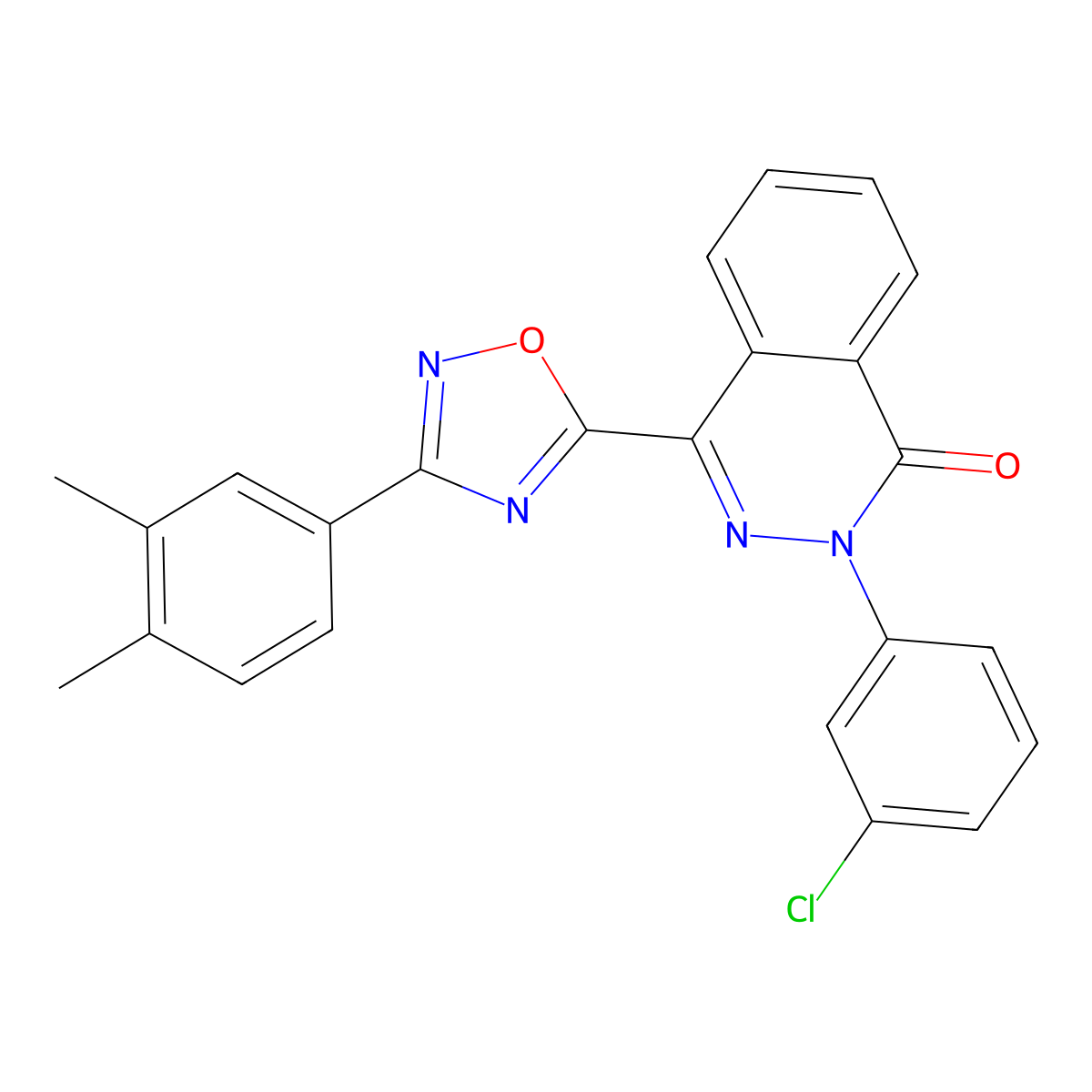 2-(3-chlorophenyl)-4-[3-(3,4-dimethylphenyl)-1,2,4-oxadiazol-5-yl]phthalazin-1(2H)-one molecular structure, CAS 1291842-79-9