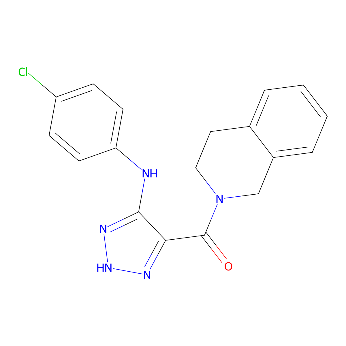 (5-((4-chlorophenyl)amino)-1H-1,2,3-triazol-4-yl)(3,4-dihydroisoquinolin-2(1H)-yl)methanone molecular structure, CAS 1291842-84-6