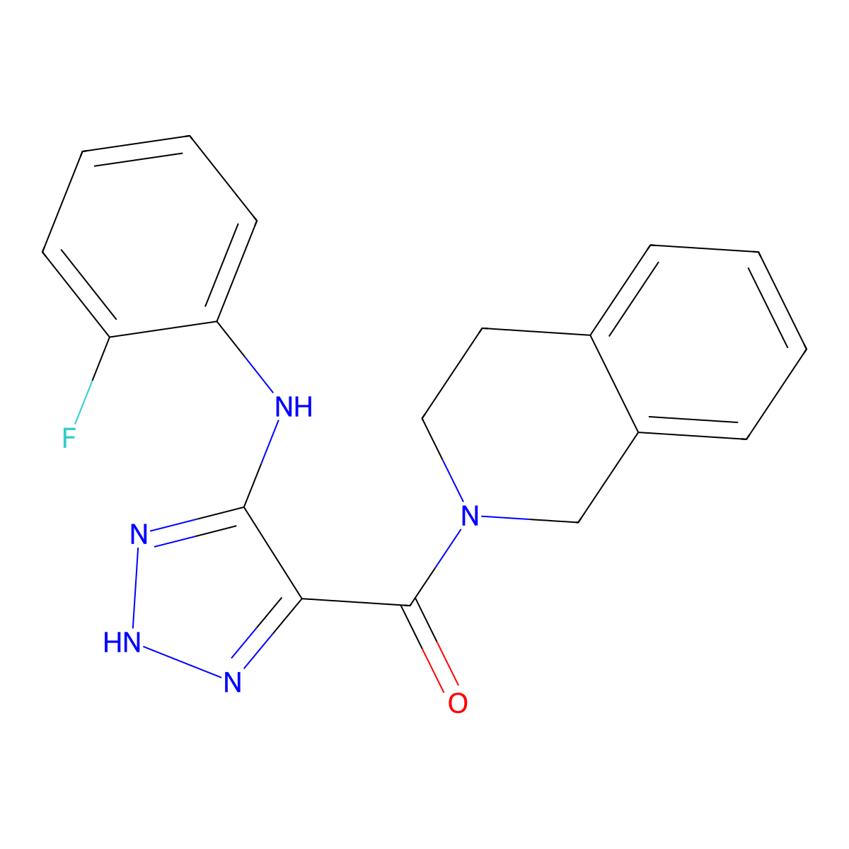 3,4-dihydroisoquinolin-2(1H)-yl{5-[(2-fluorophenyl)amino]-1H-1,2,3-triazol-4-yl}methanone molecular structure, CAS 1291842-92-6