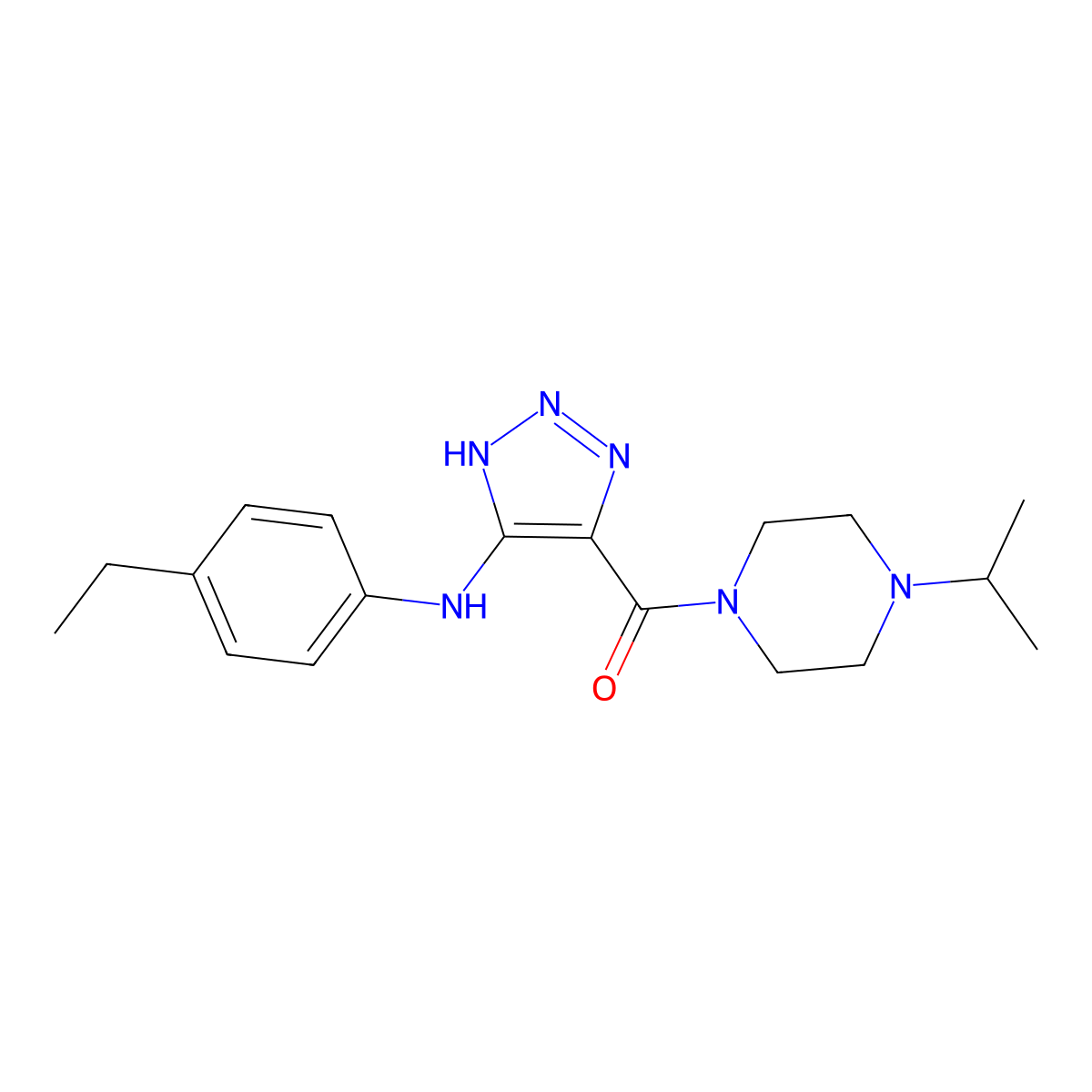{5-[(4-ethylphenyl)amino]-1H-1,2,3-triazol-4-yl}[4-(propan-2-yl)piperazin-1-yl]methanone molecular structure, CAS 1291843-15-6