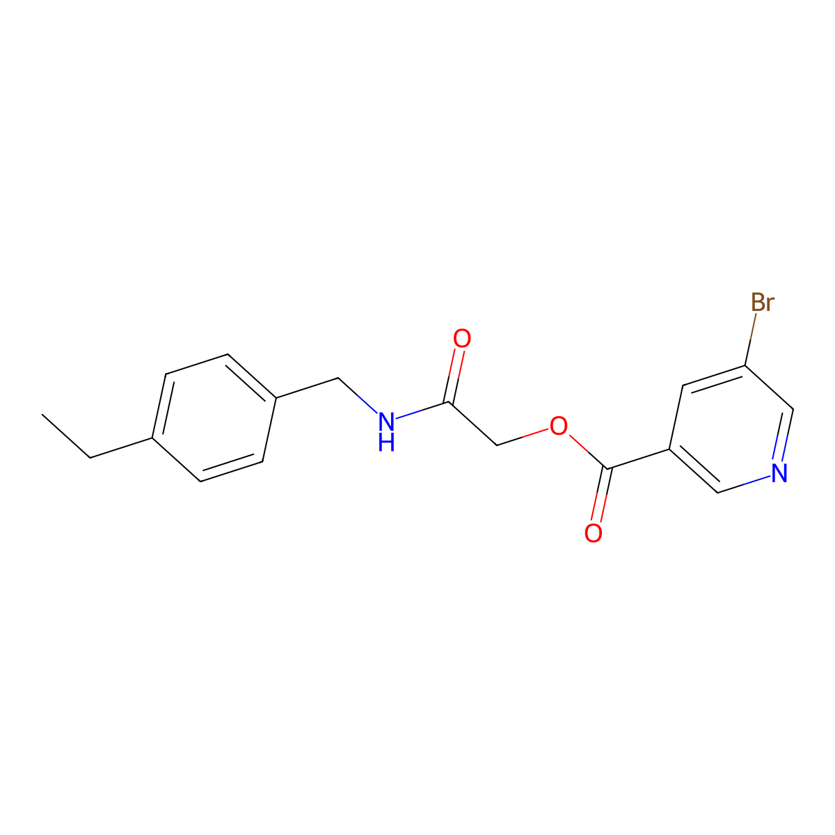 2-[(4-Ethylbenzyl)amino]-2-oxoethyl 5-bromopyridine-3-carboxylate molecular structure, CAS 1291843-36-1