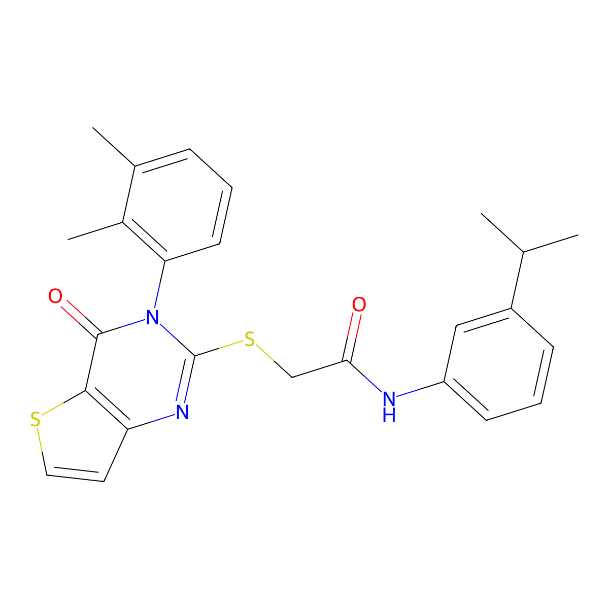 2-{[3-(2,3-dimethylphenyl)-4-oxo-3,4-dihydrothieno[3,2-d]pyrimidin-2-yl]sulfanyl}-N-[3-(propan-2-yl)phenyl]acetamide molecular structure, CAS 1291843-50-9