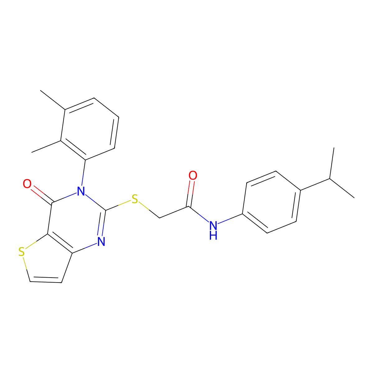 2-{[3-(2,3-dimethylphenyl)-4-oxo-3,4-dihydrothieno[3,2-d]pyrimidin-2-yl]sulfanyl}-N-[4-(propan-2-yl)phenyl]acetamide molecular structure, CAS 1291843-51-0