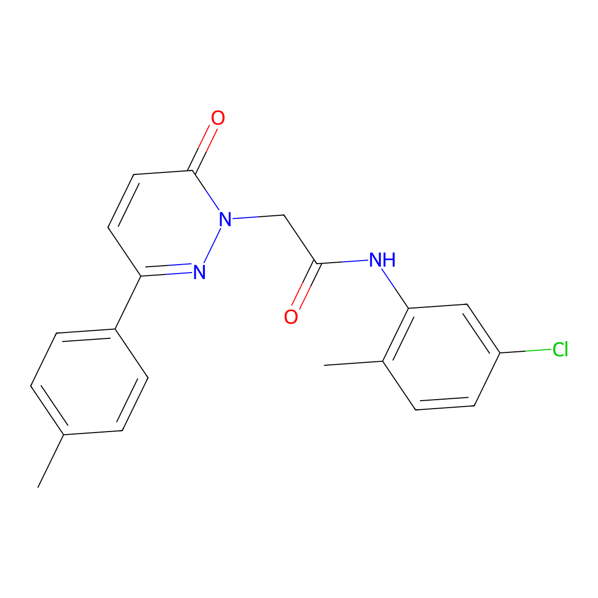 N-(5-chloro-2-methylphenyl)-2-[3-(4-methylphenyl)-6-oxopyridazin-1(6H)-yl]acetamide molecular structure, CAS 1291843-89-4