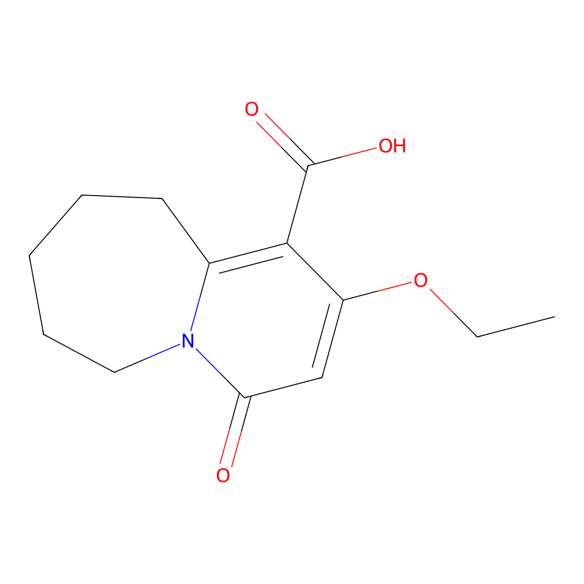 2-Ethoxy-4-oxo-4,6,7,8,9,10-hexahydropyrido[1,2-a]azepine-1-carboxylic acid molecular structure, CAS 1291844-45-5