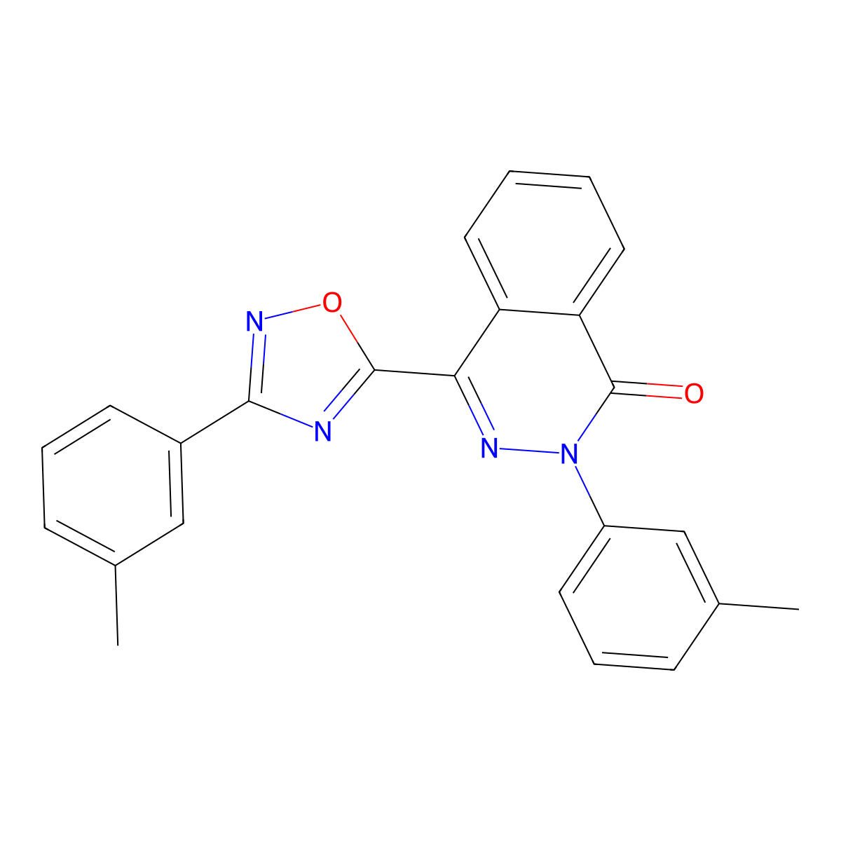 2-(3-methylphenyl)-4-[3-(3-methylphenyl)-1,2,4-oxadiazol-5-yl]phthalazin-1(2H)-one molecular structure, CAS 1291844-56-8