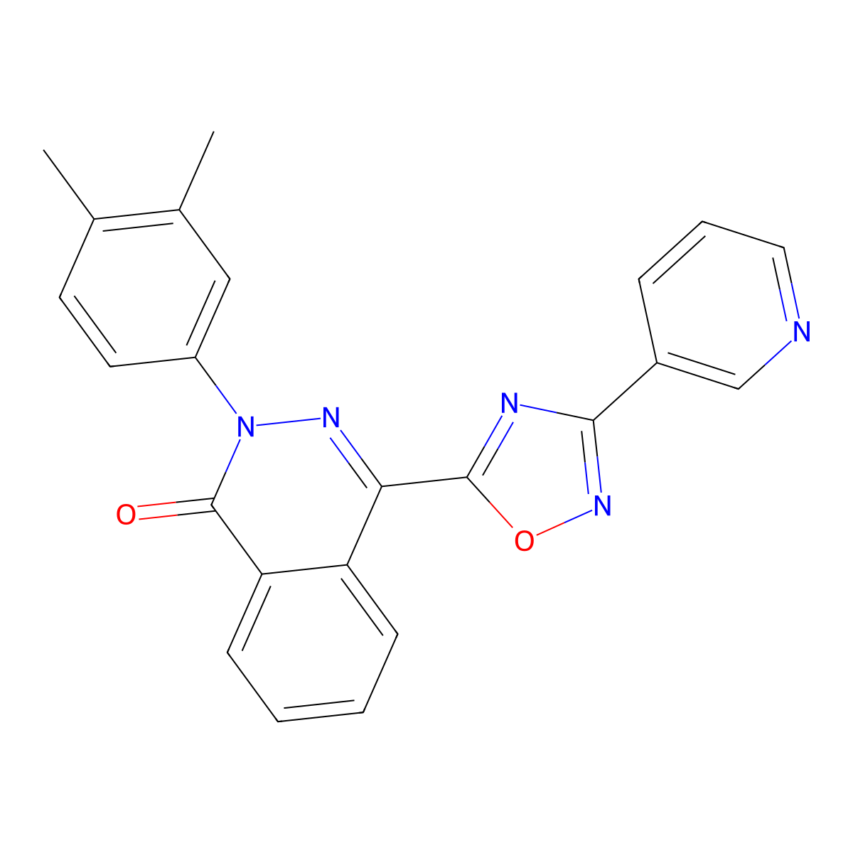 2-(3,4-dimethylphenyl)-4-(3-pyridin-3-yl-1,2,4-oxadiazol-5-yl)phthalazin-1(2H)-one molecular structure, CAS 1291844-68-2