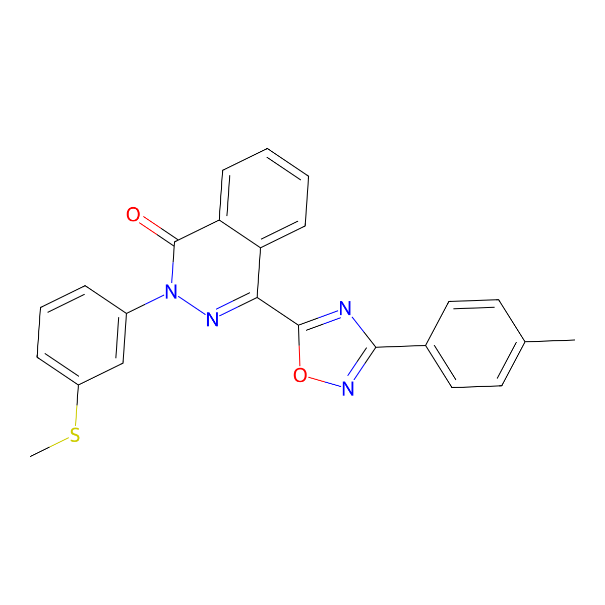 2-(3-(methylthio)phenyl)-4-(3-(p-tolyl)-1,2,4-oxadiazol-5-yl)phthalazin-1(2H)-one molecular structure, CAS 1291844-71-7
