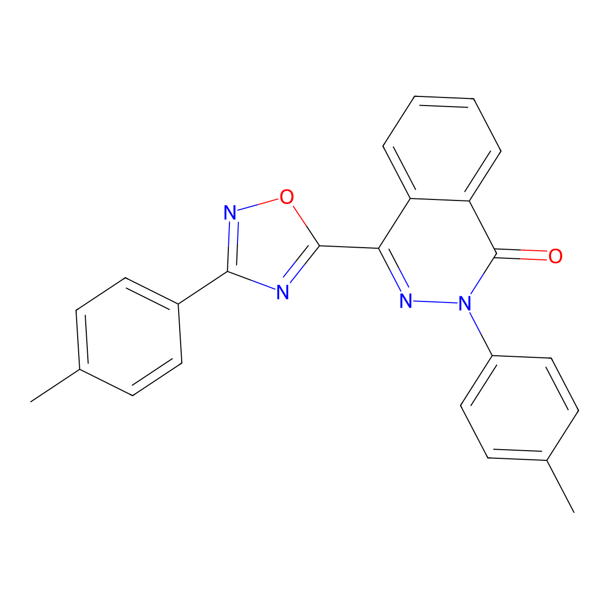 2-(4-methylphenyl)-4-[3-(4-methylphenyl)-1,2,4-oxadiazol-5-yl]phthalazin-1(2H)-one molecular structure, CAS 1291844-76-2