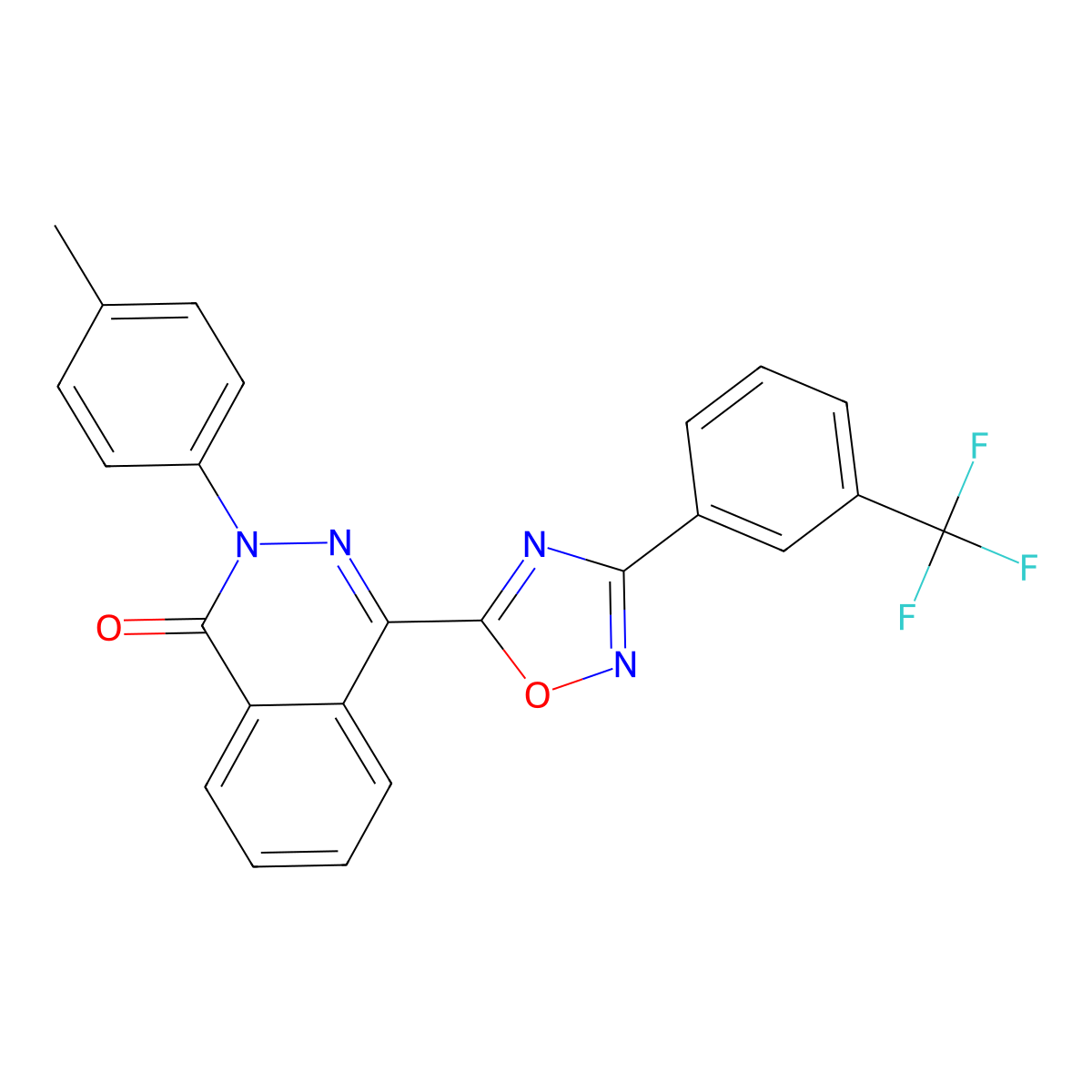 2-(4-methylphenyl)-4-{3-[3-(trifluoromethyl)phenyl]-1,2,4-oxadiazol-5-yl}phthalazin-1(2H)-one molecular structure, CAS 1291844-81-9