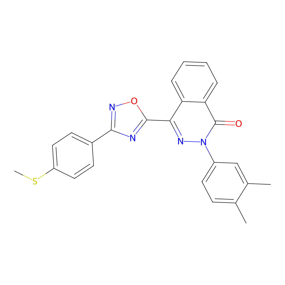 2-(3,4-dimethylphenyl)-4-(3-(4-(methylthio)phenyl)-1,2,4-oxadiazol-5-yl)phthalazin-1(2H)-one molecular structure, CAS 1291845-06-1