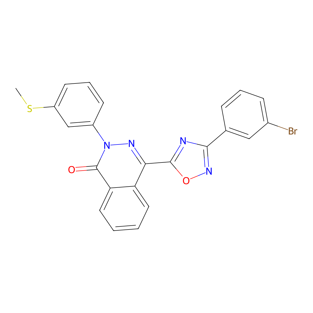 4-(3-(3-bromophenyl)-1,2,4-oxadiazol-5-yl)-2-(3-(methylthio)phenyl)phthalazin-1(2H)-one molecular structure, CAS 1291845-17-4