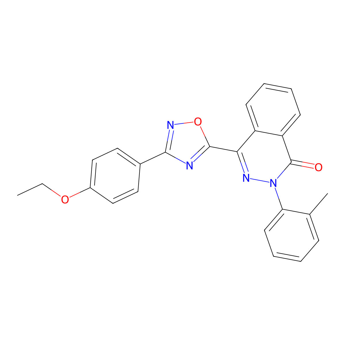 4-[3-(4-ethoxyphenyl)-1,2,4-oxadiazol-5-yl]-2-(2-methylphenyl)phthalazin-1(2H)-one molecular structure, CAS 1291845-21-0
