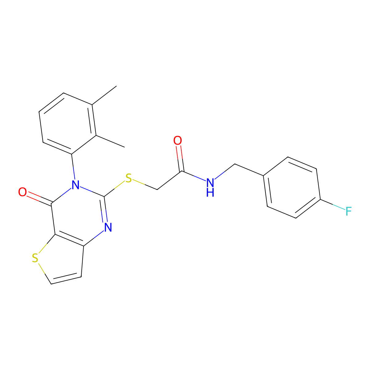 2-{[3-(2,3-dimethylphenyl)-4-oxo-3,4-dihydrothieno[3,2-d]pyrimidin-2-yl]sulfanyl}-N-(4-fluorobenzyl)acetamide molecular structure, CAS 1291845-24-3