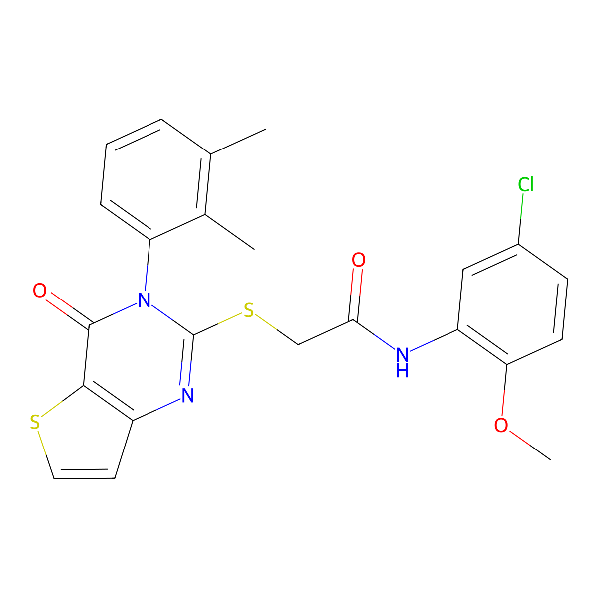 N-(5-chloro-2-methoxyphenyl)-2-{[3-(2,3-dimethylphenyl)-4-oxo-3,4-dihydrothieno[3,2-d]pyrimidin-2-yl]sulfanyl}acetamide molecular structure, CAS 1291845-25-4