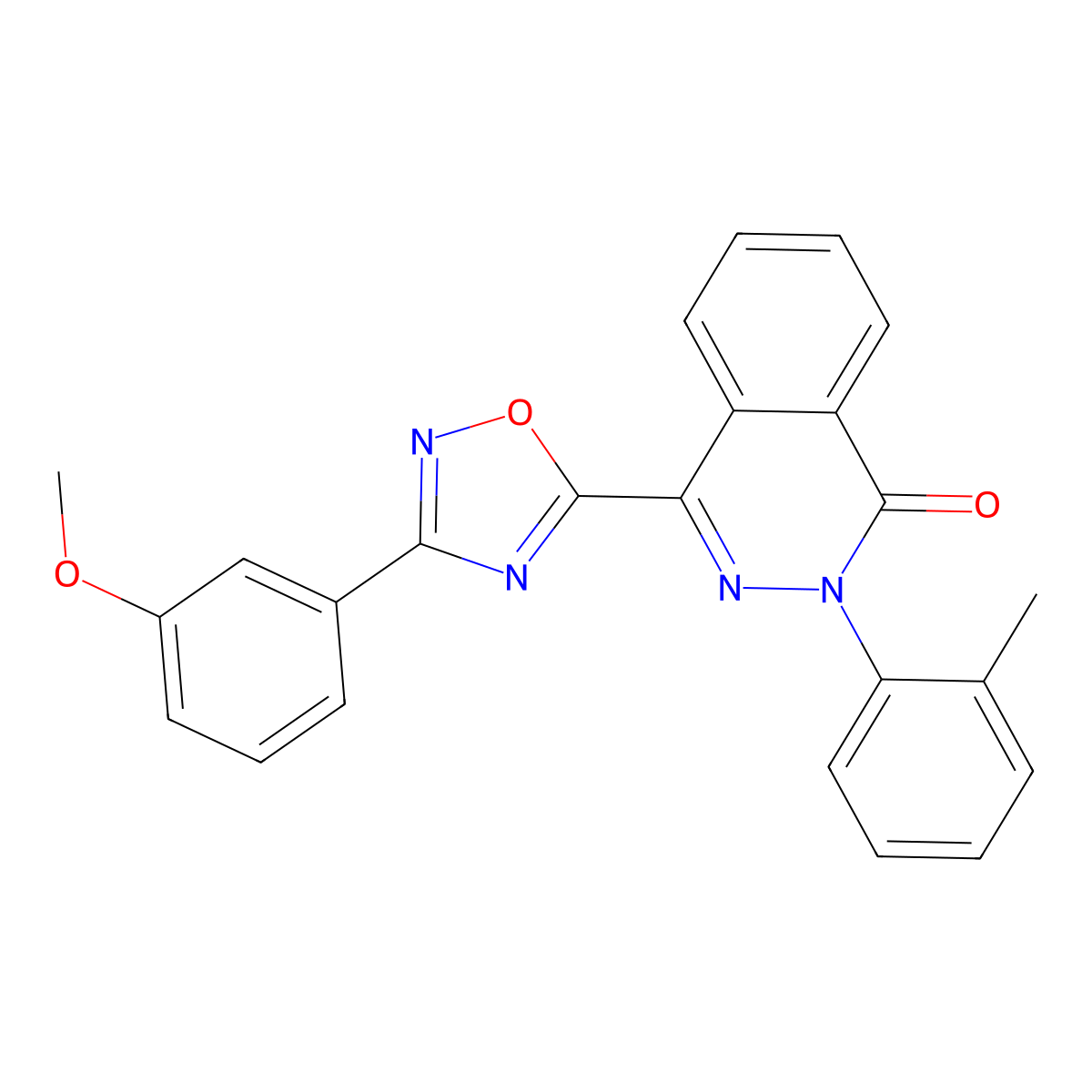 4-[3-(3-Methoxyphenyl)-1,2,4-oxadiazol-5-yl]-2-(2-methylphenyl)-1,2-dihydrophthalazin-1-one molecular structure, CAS 1291845-35-6