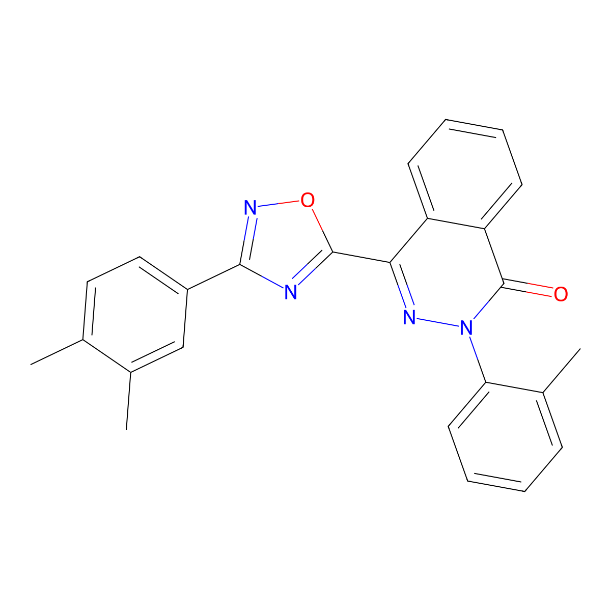 4-[3-(3,4-dimethylphenyl)-1,2,4-oxadiazol-5-yl]-2-(2-methylphenyl)phthalazin-1(2H)-one molecular structure, CAS 1291845-39-0