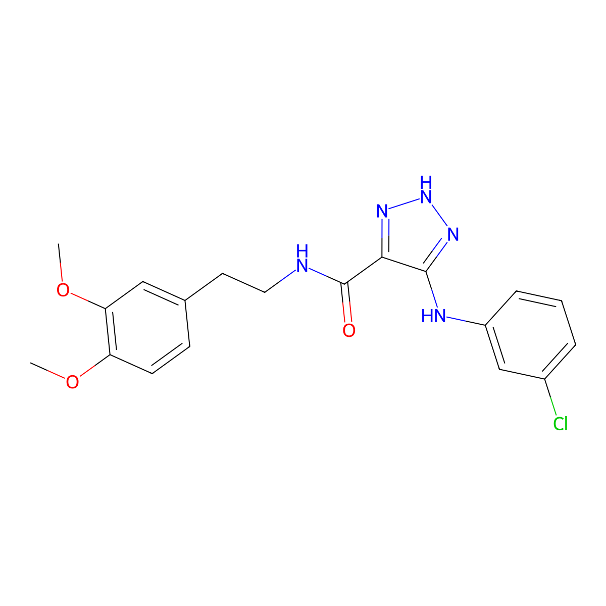 5-[(3-chlorophenyl)amino]-N-[2-(3,4-dimethoxyphenyl)ethyl]-1H-1,2,3-triazole-4-carboxamide molecular structure, CAS 1291846-26-8