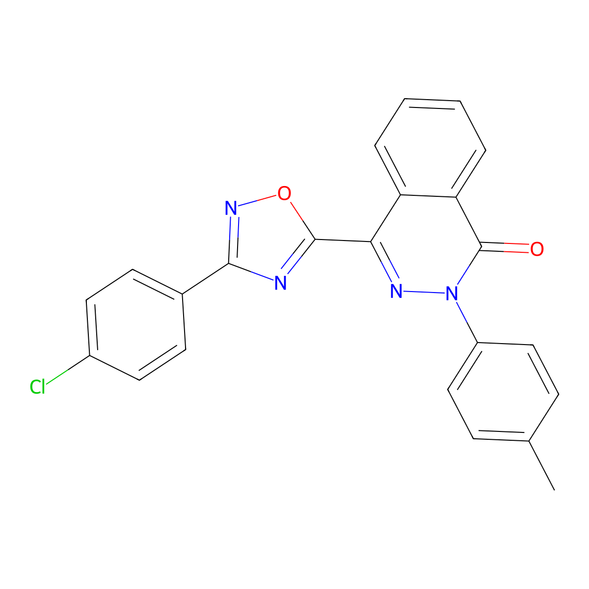 4-[3-(4-chlorophenyl)-1,2,4-oxadiazol-5-yl]-2-(4-methylphenyl)phthalazin-1(2H)-one molecular structure, CAS 1291846-29-1