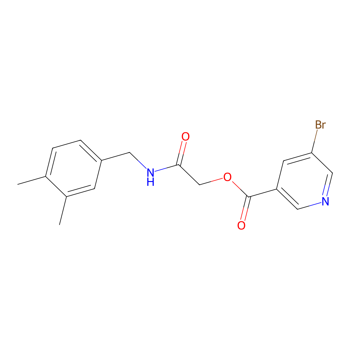2-[(3,4-Dimethylbenzyl)amino]-2-oxoethyl 5-bromopyridine-3-carboxylate molecular structure, CAS 1291846-47-3