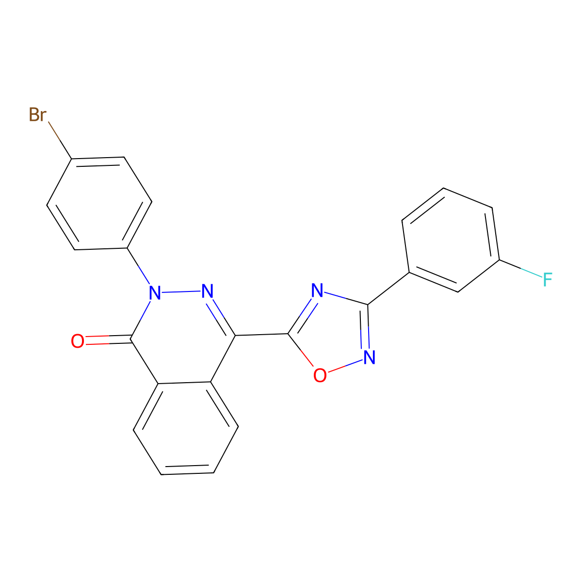 2-(4-bromophenyl)-4-[3-(3-fluorophenyl)-1,2,4-oxadiazol-5-yl]phthalazin-1(2H)-one molecular structure, CAS 1291846-48-4