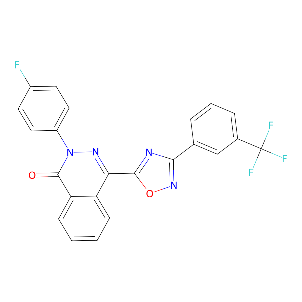 2-(4-fluorophenyl)-4-{3-[3-(trifluoromethyl)phenyl]-1,2,4-oxadiazol-5-yl}phthalazin-1(2H)-one molecular structure, CAS 1291846-52-0