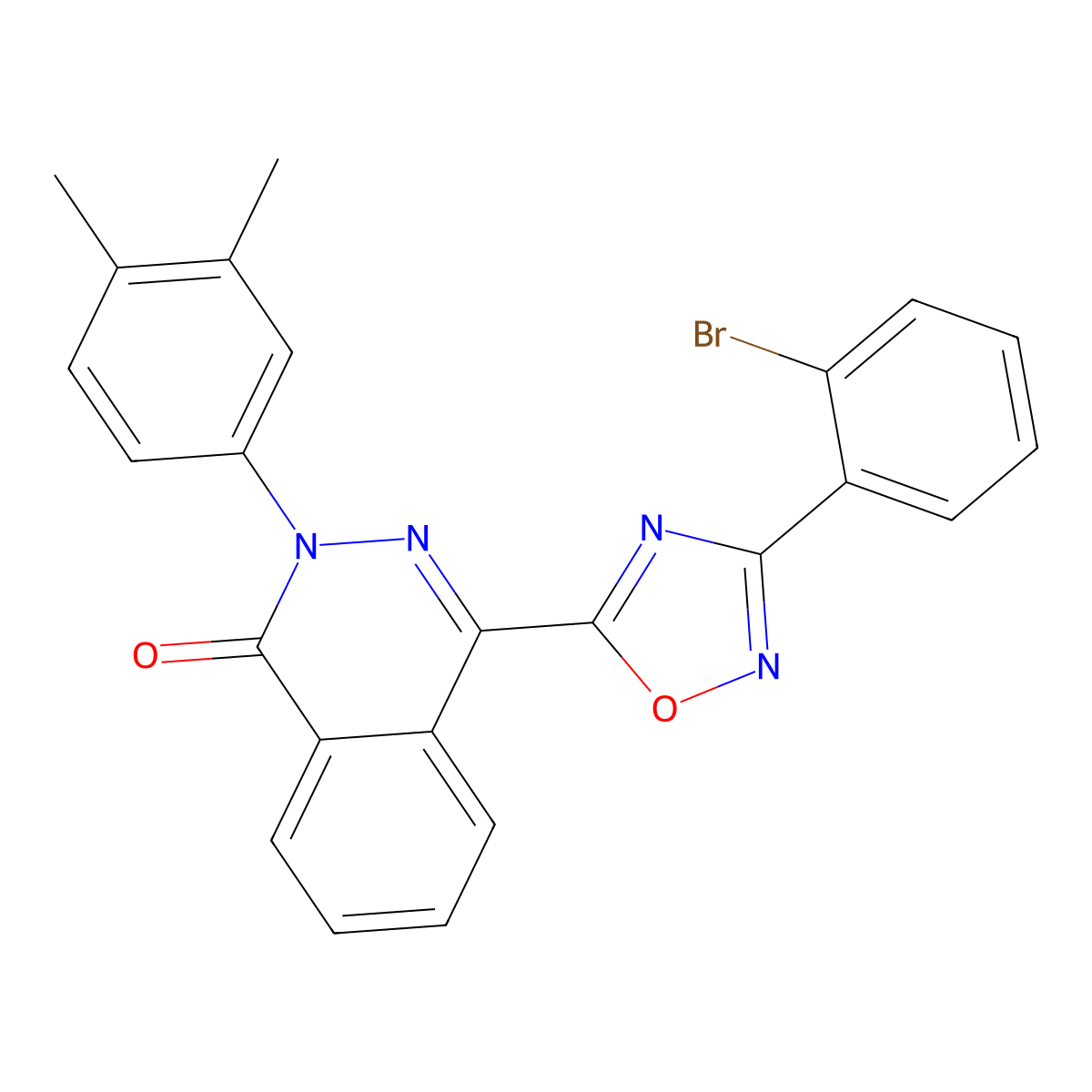 4-[3-(2-bromophenyl)-1,2,4-oxadiazol-5-yl]-2-(3,4-dimethylphenyl)phthalazin-1(2H)-one molecular structure, CAS 1291846-58-6