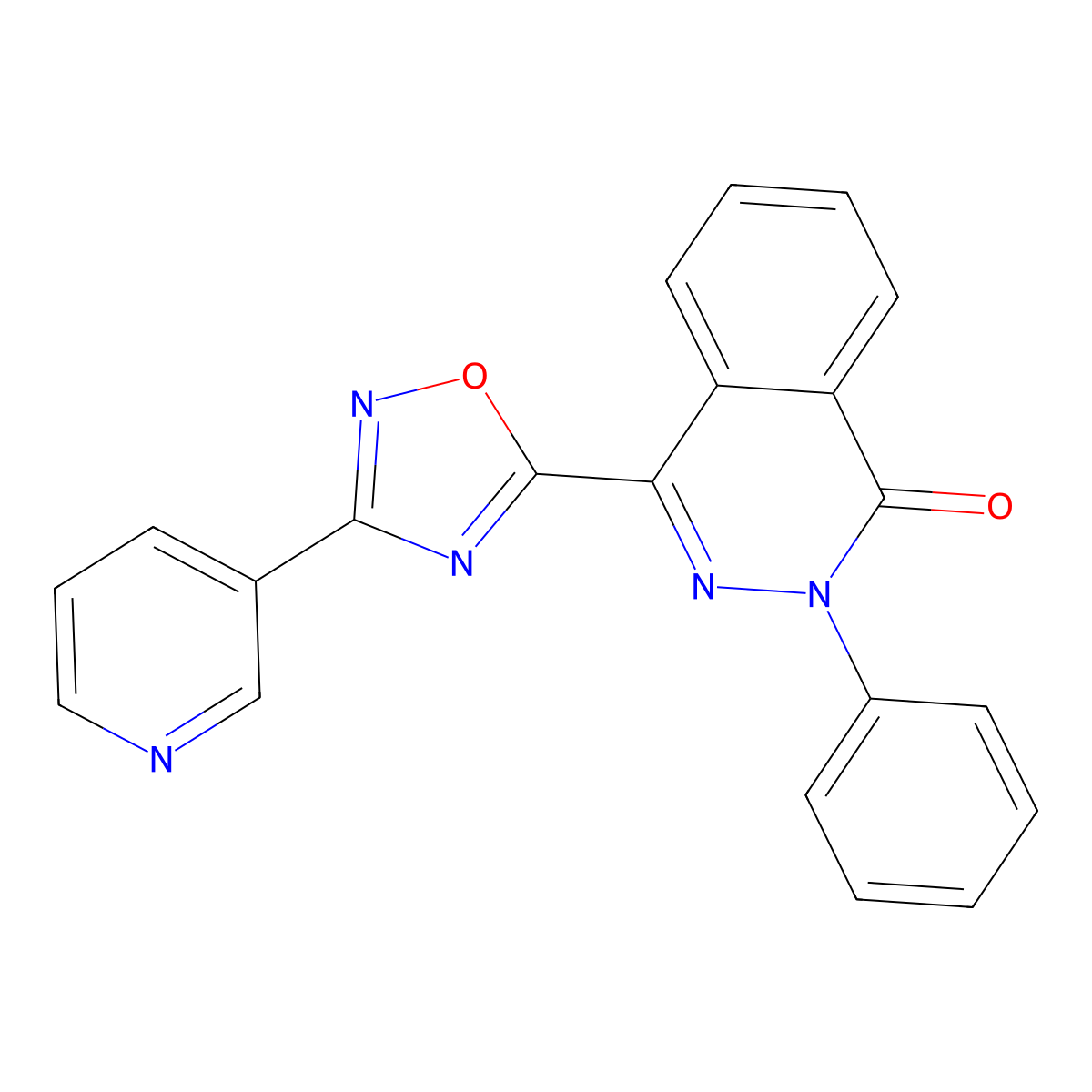 2-phenyl-4-(3-(pyridin-3-yl)-1,2,4-oxadiazol-5-yl)phthalazin-1(2H)-one molecular structure, CAS 1291847-11-4