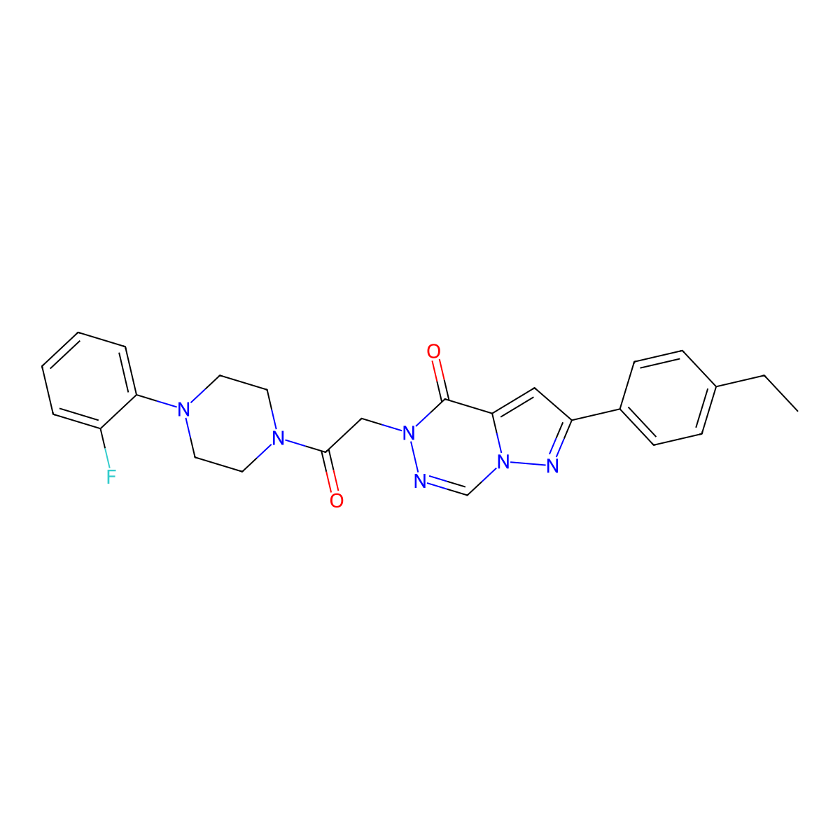 2-(4-ethylphenyl)-5-(2-(4-(2-fluorophenyl)piperazin-1-yl)-2-oxoethyl)pyrazolo[1,5-d][1,2,4]triazin-4(5H)-one molecular structure, CAS 1291847-17-0