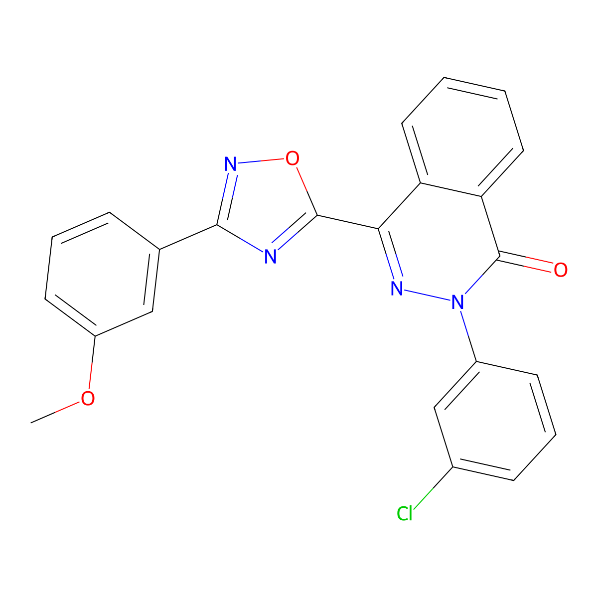 2-(3-chlorophenyl)-4-[3-(3-methoxyphenyl)-1,2,4-oxadiazol-5-yl]phthalazin-1(2H)-one molecular structure, CAS 1291847-37-4