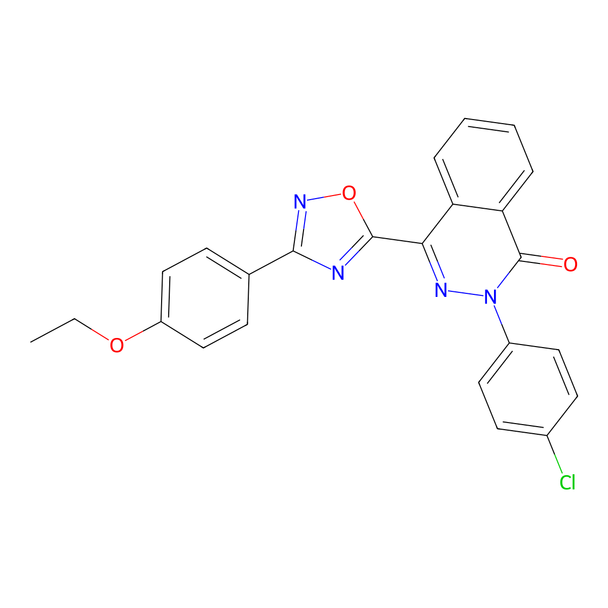 2-(4-chlorophenyl)-4-[3-(4-ethoxyphenyl)-1,2,4-oxadiazol-5-yl]phthalazin-1(2H)-one molecular structure, CAS 1291847-43-2