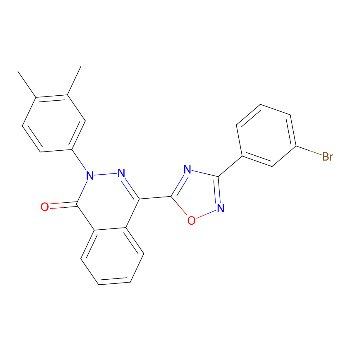 4-[3-(3-bromophenyl)-1,2,4-oxadiazol-5-yl]-2-(3,4-dimethylphenyl)phthalazin-1(2H)-one molecular structure, CAS 1291847-58-9
