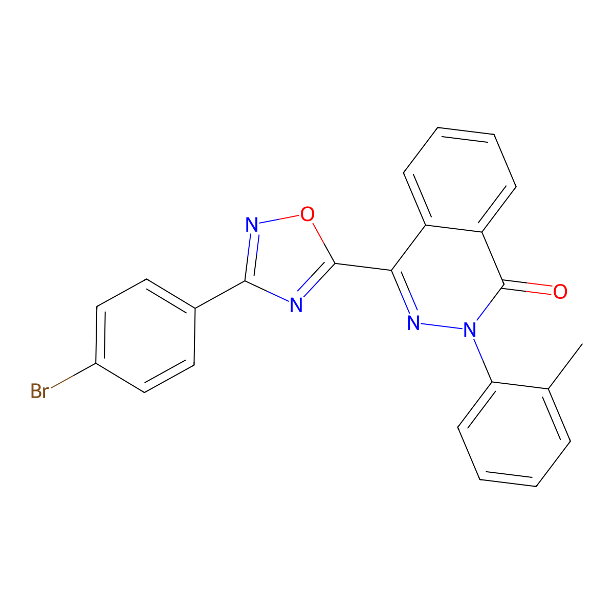 4-[3-(4-bromophenyl)-1,2,4-oxadiazol-5-yl]-2-(2-methylphenyl)phthalazin-1(2H)-one molecular structure, CAS 1291847-64-7