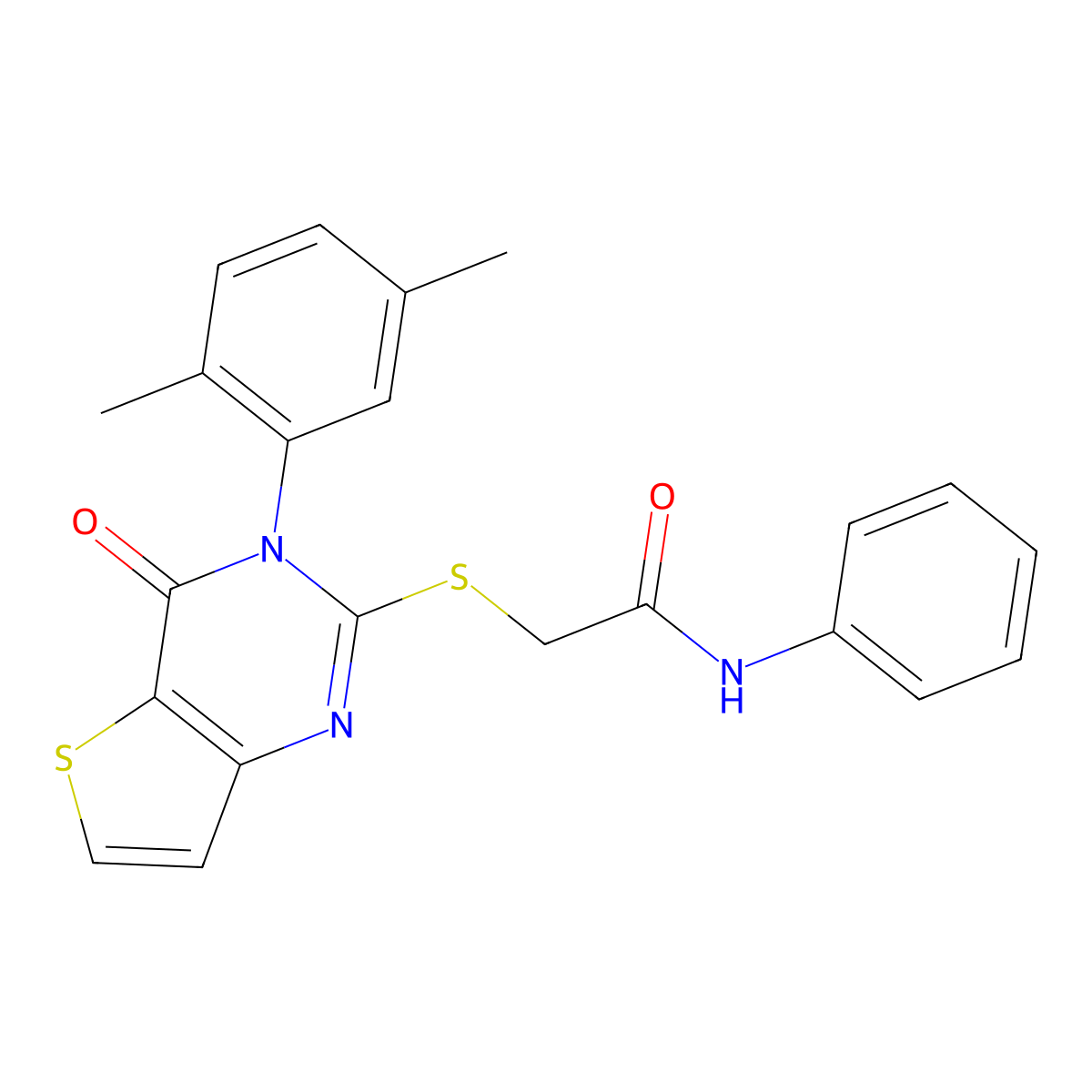2-{[3-(2,5-dimethylphenyl)-4-oxo-3,4-dihydrothieno[3,2-d]pyrimidin-2-yl]sulfanyl}-N-phenylacetamide molecular structure, CAS 1291848-35-5