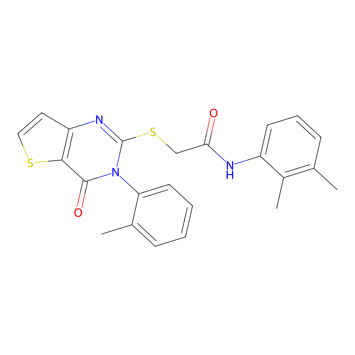 N-(2,3-dimethylphenyl)-2-{[3-(2-methylphenyl)-4-oxo-3,4-dihydrothieno[3,2-d]pyrimidin-2-yl]sulfanyl}acetamide molecular structure, CAS 1291848-50-4