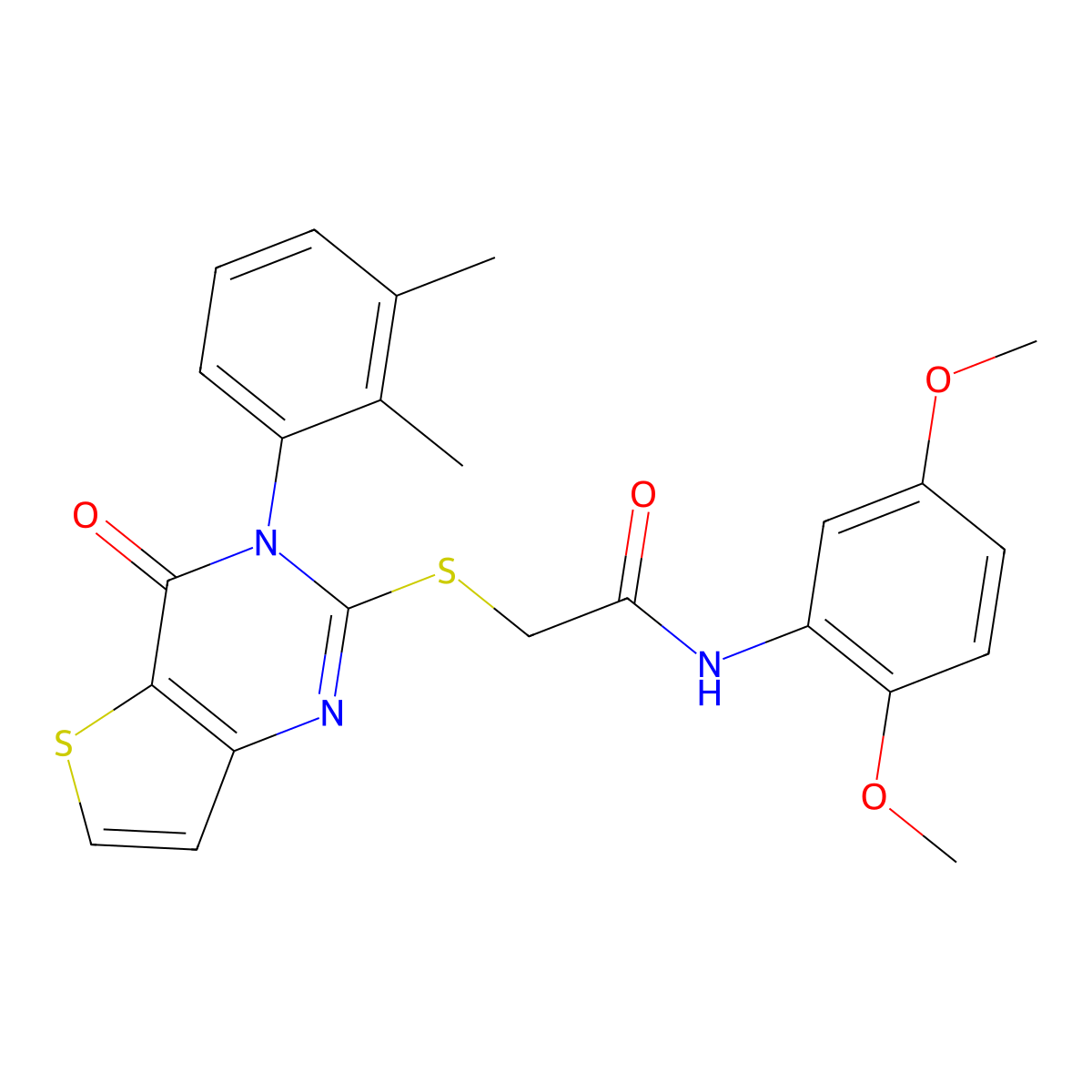N-(2,5-dimethoxyphenyl)-2-{[3-(2,3-dimethylphenyl)-4-oxo-3,4-dihydrothieno[3,2-d]pyrimidin-2-yl]sulfanyl}acetamide molecular structure, CAS 1291848-75-3