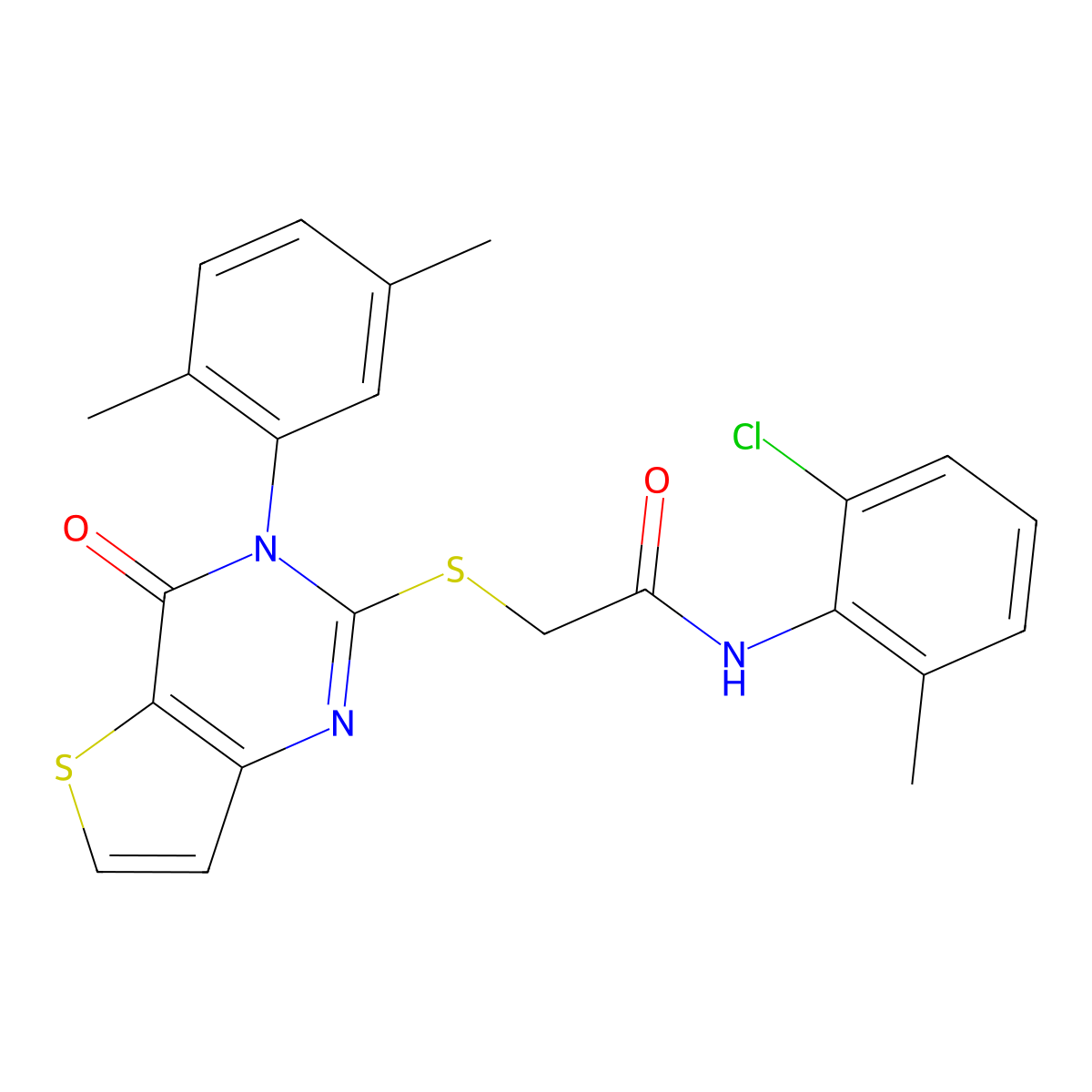 N-(2-chloro-6-methylphenyl)-2-{[3-(2,5-dimethylphenyl)-4-oxo-3,4-dihydrothieno[3,2-d]pyrimidin-2-yl]sulfanyl}acetamide molecular structure, CAS 1291848-89-9